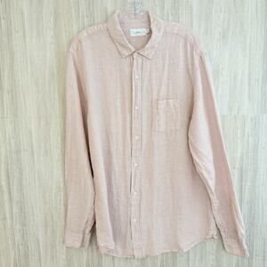 Onia Linen Shirt Men’s Large Breezy Gauzy Summer Essential Preppy Beach Casual